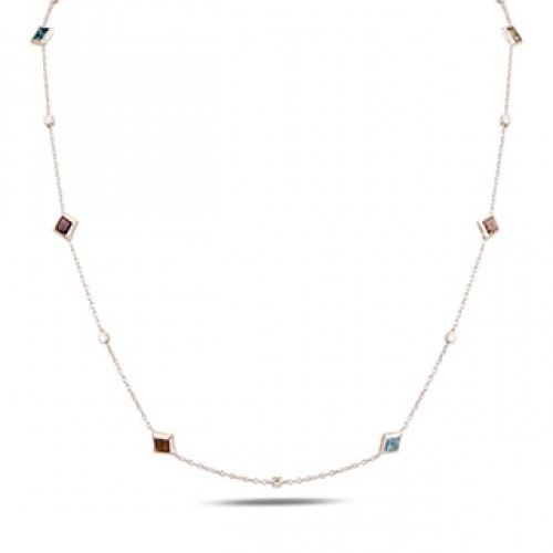 925 silver chain and pendant - Swarovski crystal MAE80-13